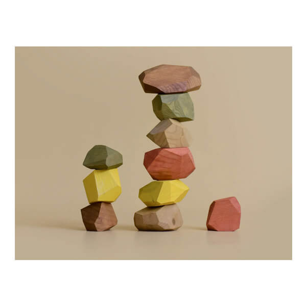 Holzbausteine Balancing Stones Earthy